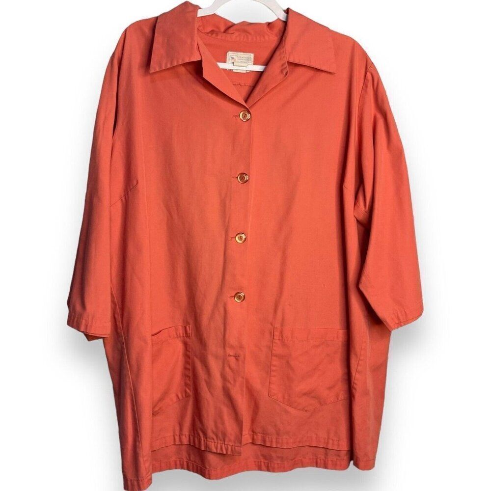 Flagstaff Industries Corporation Button Up Shirt Women's 3X Pink Pocket FLAWED